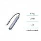 Adaptador CE tipo C a USB 4 en 1, gris