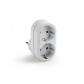Adaptador doble TT 16A-250V Blanco