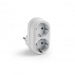 Adaptador doble TT 16A-250V Blanco