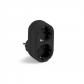 Adaptador doble TT 16A-250V Negro