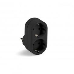 Adaptador doble TT 16A-250V Negro