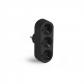 Adaptador triple TT 16A-250V Negro