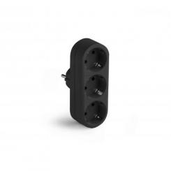 Adaptador triple TT 16A-250V Negro