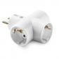 Adaptador triple TT Cerámica 16A-250V