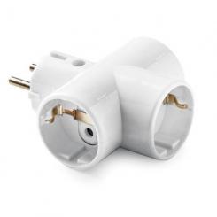 Adaptador triple TT Cerámica 16A-250V