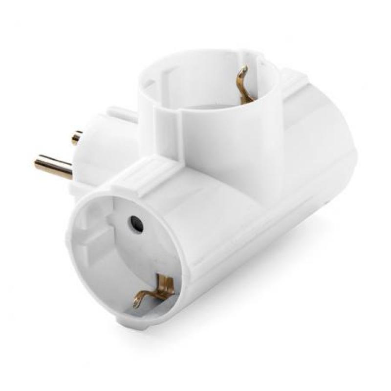 Adaptador triple TT Lateral 16A-250V