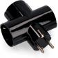 Adaptador triple TT Lateral 16A-250V Negro