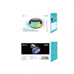Altavoz pequeño Bluetooth con iluminación RGB colorida, batería grande de 5 W y 500 mAh, compatible con USB, tarjeta TF, entrada auxiliar, reproducción de música por Bluetooth, compatible con modo de par TWS CE negro
