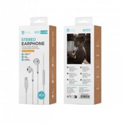 Auriculares semi-intrauditivos con cable y tipo trigo, interfaz Lightning, blanco