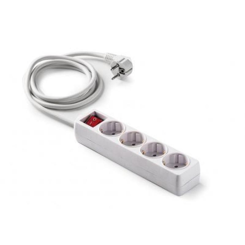 Base 4 tomas TT C/Int.Cable 1,5 m.