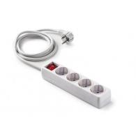 Base 4 tomas TT C/Int.Cable 3 m.