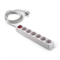 Base 6 tomas TT C/Int.Cable 1,5 m.