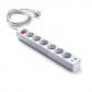 Base 6 tomas TT+2 USB A+C C/Int.Cable 1,5 m.