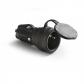 Base TT 16A-250V C/Tapa Goma Negro IP54