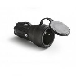 Base TT 16A-250V C/Tapa Goma Negro IP54
