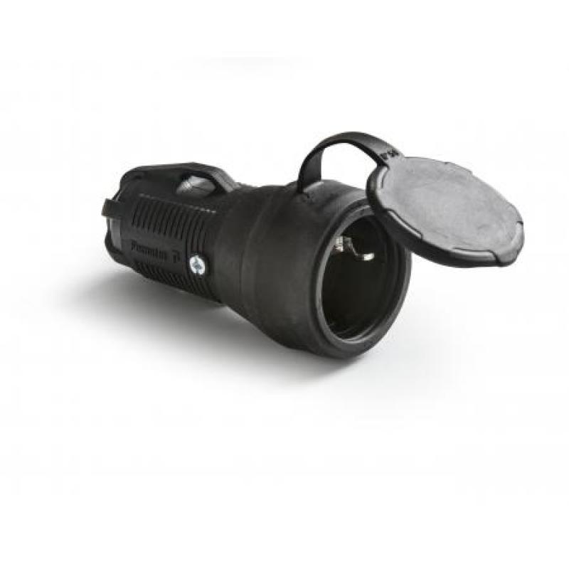 Base TT 16A-250V C/Tapa Goma Negro IP54