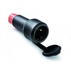 Base TT 16A-250V C/Tapa Negro con prensaestopa