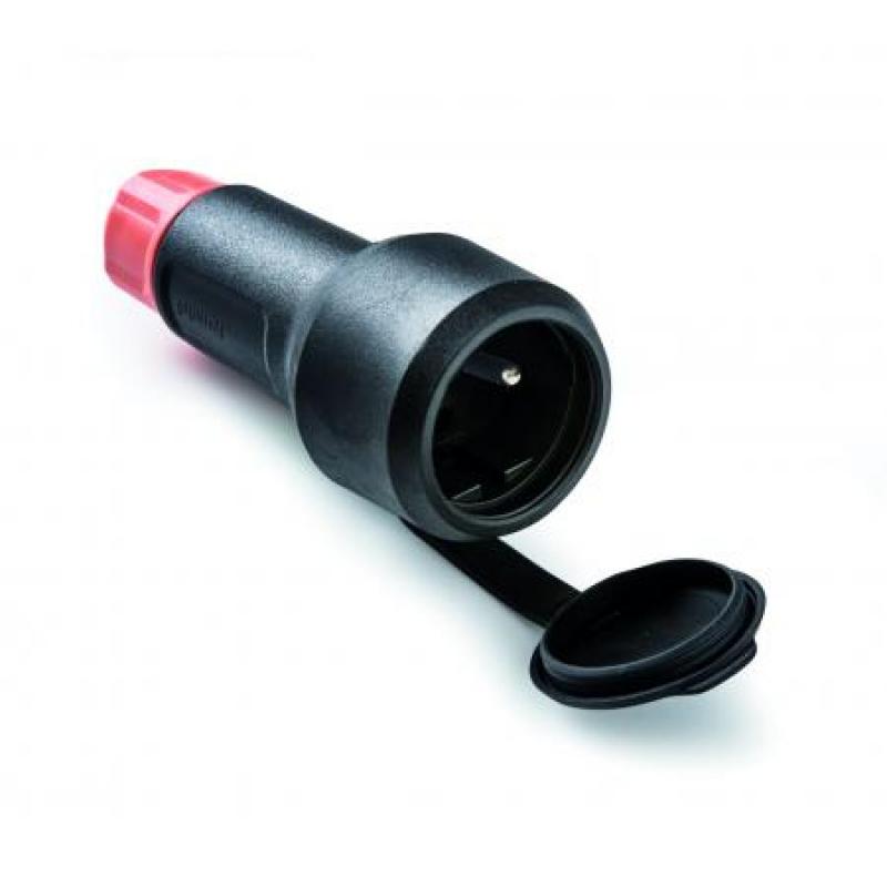 Base TT 16A-250V C/Tapa Negro con prensaestopa