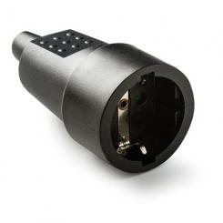 Base TT 16A-250V PVC goma Negro