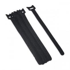 Brida de cierre téxtil doble cara 12mmx20cm / Negro. Blister 6 tiras