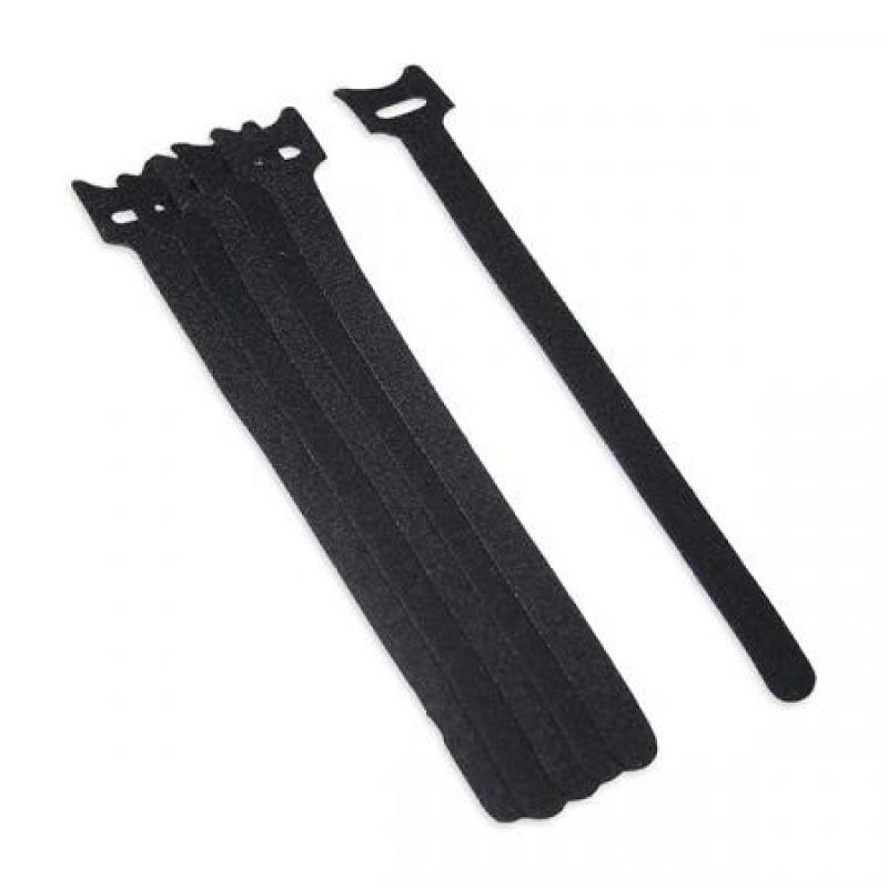 Brida de cierre téxtil doble cara 12mmx20cm / Negro. Blister 6 tiras