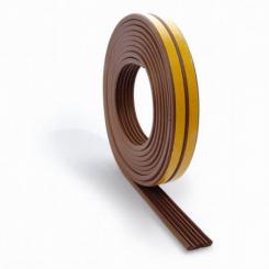 Burlete puert y vent. Tipo E Adhes.9x4mm x 6m / Marron. Caja-display 1 rollo