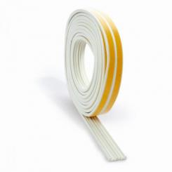 Burlete puert y vent.(E)Adhes.9x4mm x 6m / Blanco. Caja-display 1 rollo