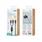 C-C y L aleación de aluminio trenzado uno a dos cable de datos 1M 3A negro CE
