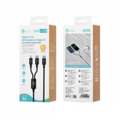 C-C y L aleacion de aluminio trenzado uno a dos cable de datos 1M 3A negro CE