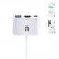 Cable adaptador Hub 3 en 1 TIPO-C Plata