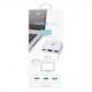 Cable adaptador Hub 3 en 1 TIPO-C Plata