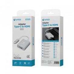 Cable adaptador tipo C macho a HDMI hembra CE, plateado