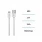 Cable Trenzado Alta Densidad 3.4A A-L 1M Gris Blanco CE