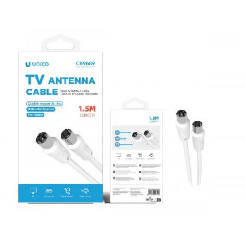 Cable tv 9.5 M/F longitud 1.5m - OD5.5 - blanco