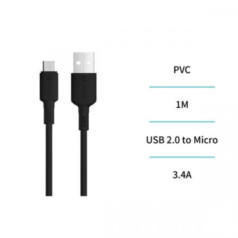 Cable USB a Micro USB 3.4A 1m – Negro