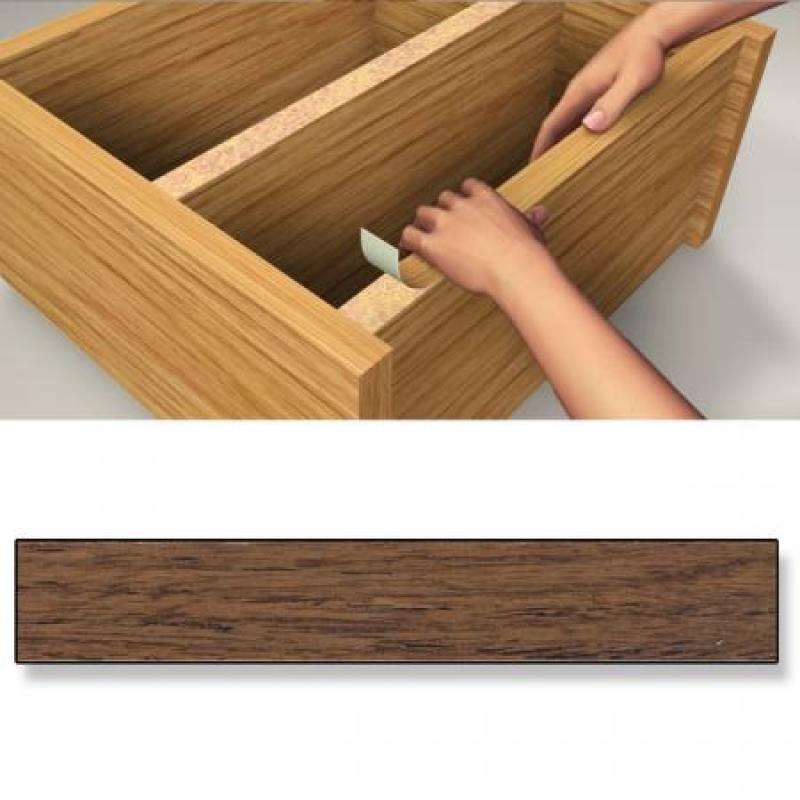 Canto embellecedor Adhesivo. 19 mm x 5 m / Madera nogal. Blister 1 rollo