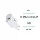Cargador de viaje PD30W USB-A+enchufe tipo C, blanco CE