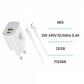 Cargador de viaje PD30W USB-A+Enchufe tipo C,Blanco+Cable(C-C) CE