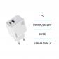 Cargador USB y Tipo-C PD20W QC18W GaN GS TUV carga rapida – Blanco