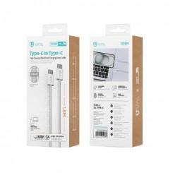 CE blanco gris de carga r·pido C-C el 1,5M del cable trenzado de alta densidad de 3A PD60W OD3.8