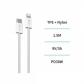 CE blanco gris OD3.8 del cable trenzado de alta densidad C-L el 1.5M de PD30W