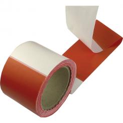 CINTA BARRERA ADVERTENCIA ROJO-BL. LOGO 80MMX250 M