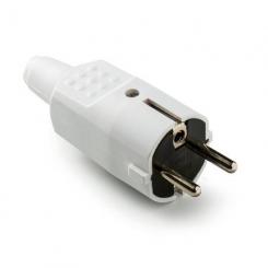 Clavija 4,8mm PVC goma 16A-250V Blanco