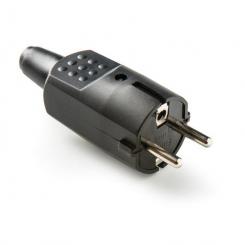 Clavija 4,8mm PVC goma 16A-250V Negro