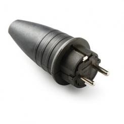 Clavija TT 16A-250V Goma Negro