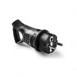 Clavija TT 16A-250V Goma Negro con tirador