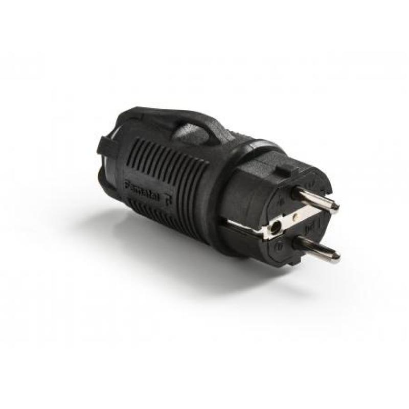 Clavija TT 16A-250V Goma Negro IP54