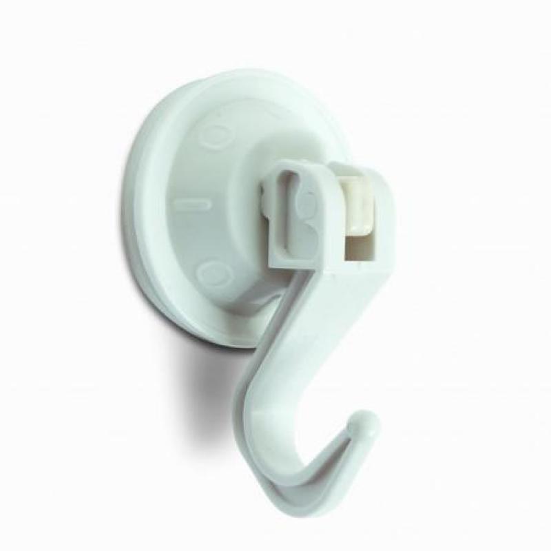 Colgador articulado con Ventosa pequeño. Ø 44mm / Blanco. Blister 2 uds.