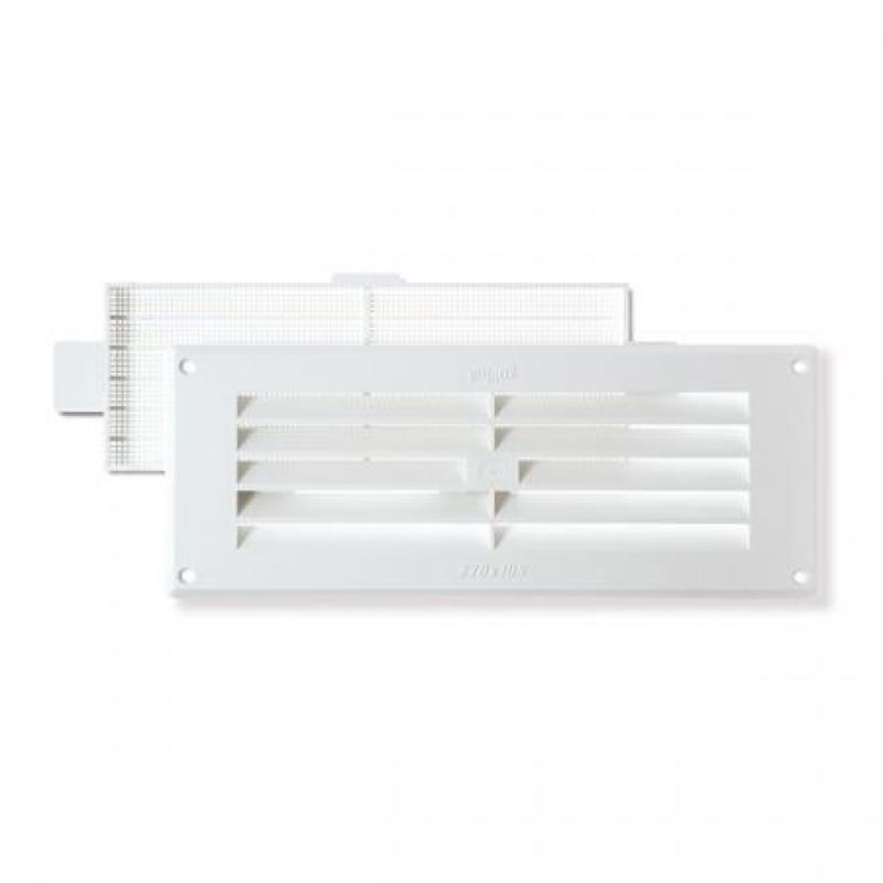 Conjunto Horizontal pequ. Rejilla+mosqu.10,5x27cm / Blanco. Blister 1 conjunto