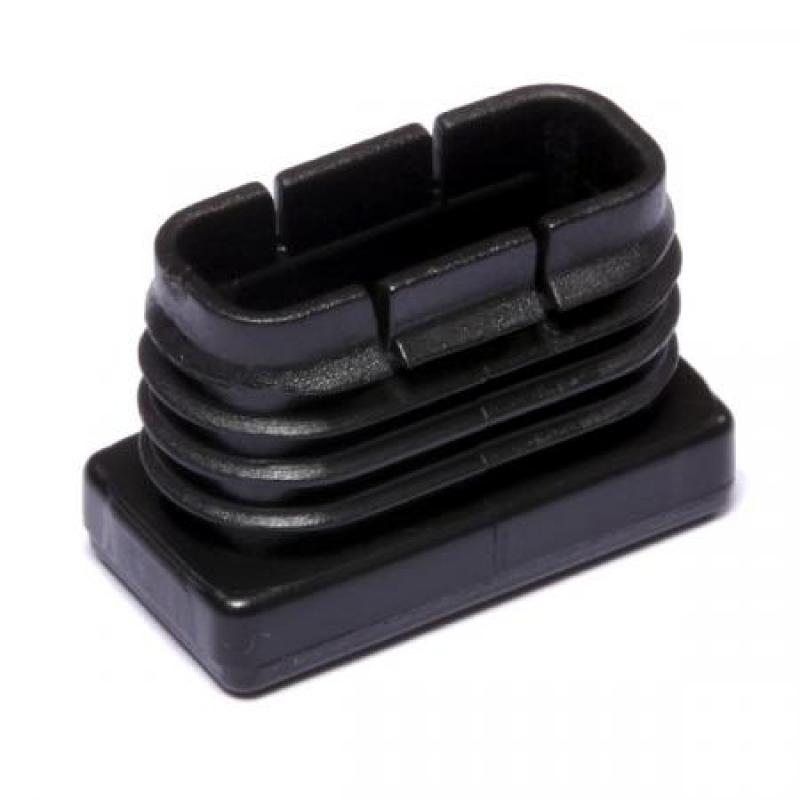 Contera interior rectangular. 20 x 40 mm / Negro. Bolsa 50 uds.